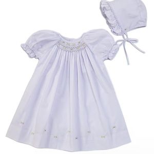 Petit Ami Baby Girls Smocked Dress - Lavender - 3M